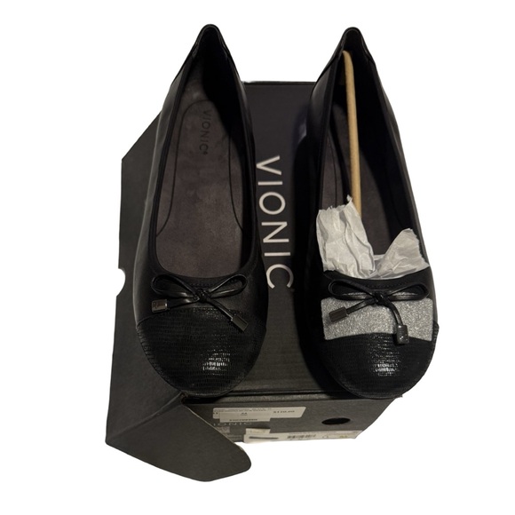 NIB Vionic Women's Minna Black Ballet Flats Size 11 - Picture 1 of 7